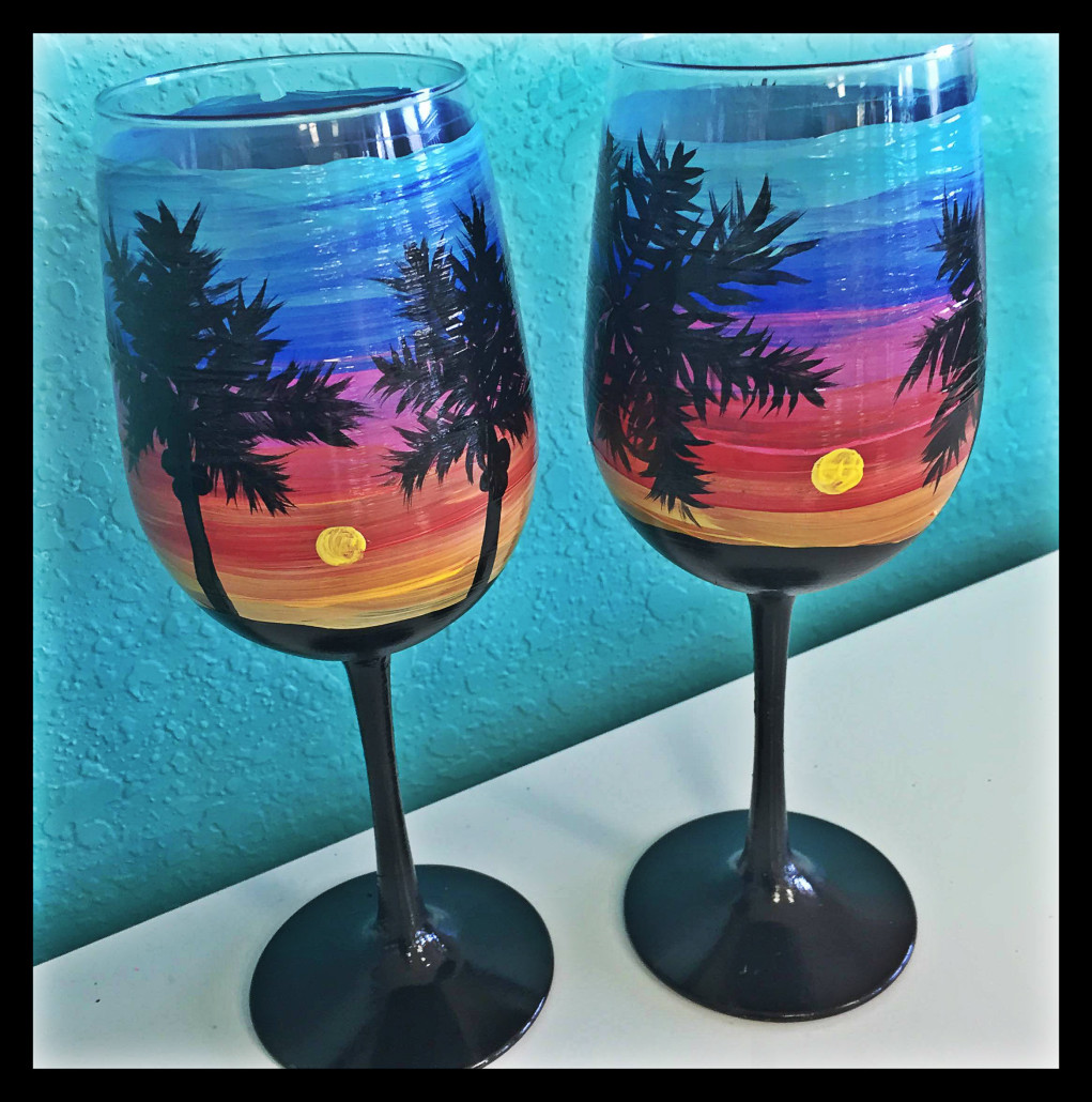 Wine Glass Painting A Glass Of Paradise Local Color Painting Parties And Fine Art